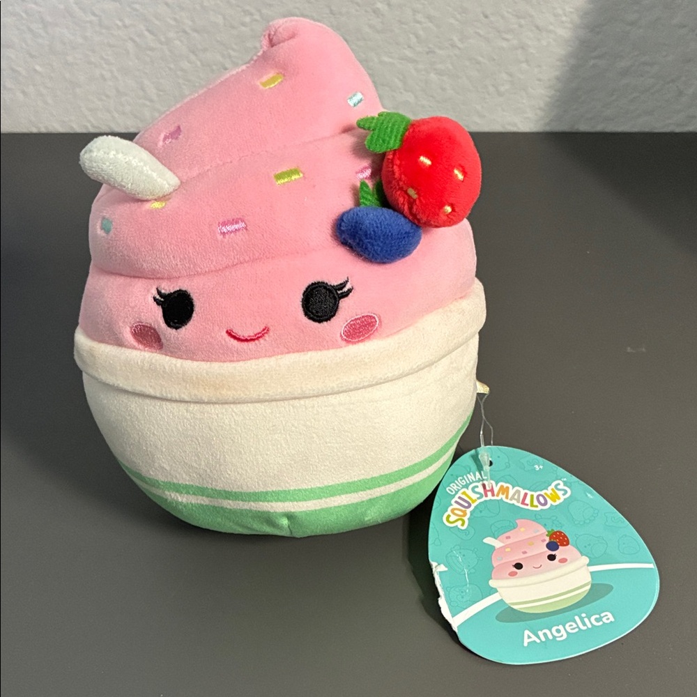 Squishmallows Pink and White Ice Cream Plush
